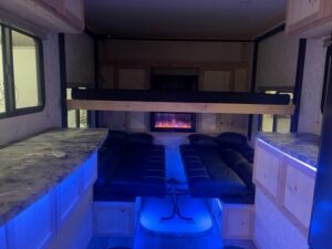 fish house pull out bunk beds light up with blue light